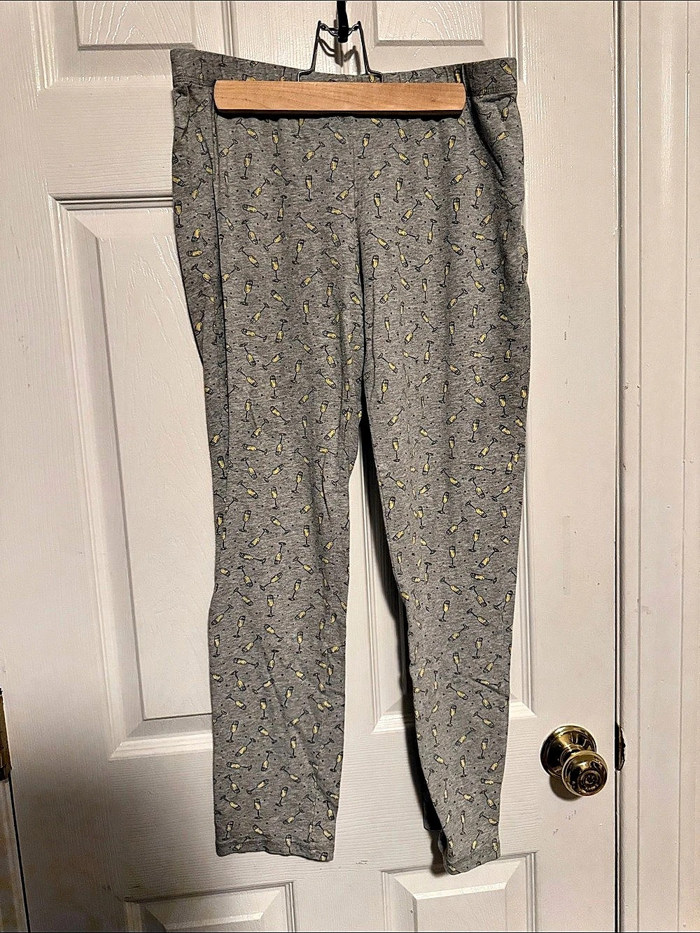 Jenna Geometric Leggings in Gray & Yellow Size Medium